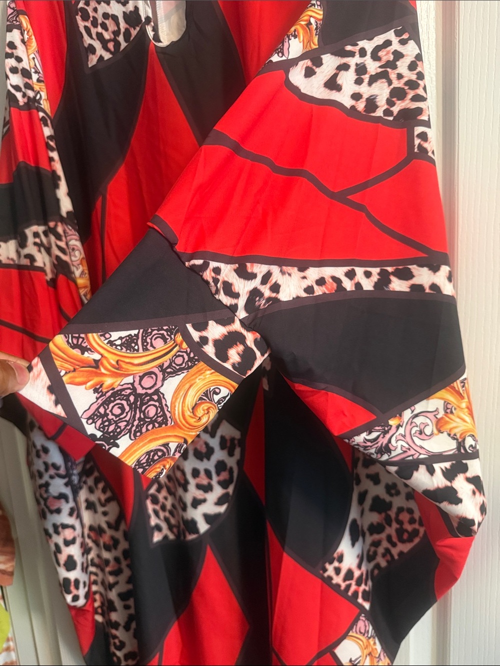 Red & Black Abstract Leopard Print Tunic - Picture 2 of 2